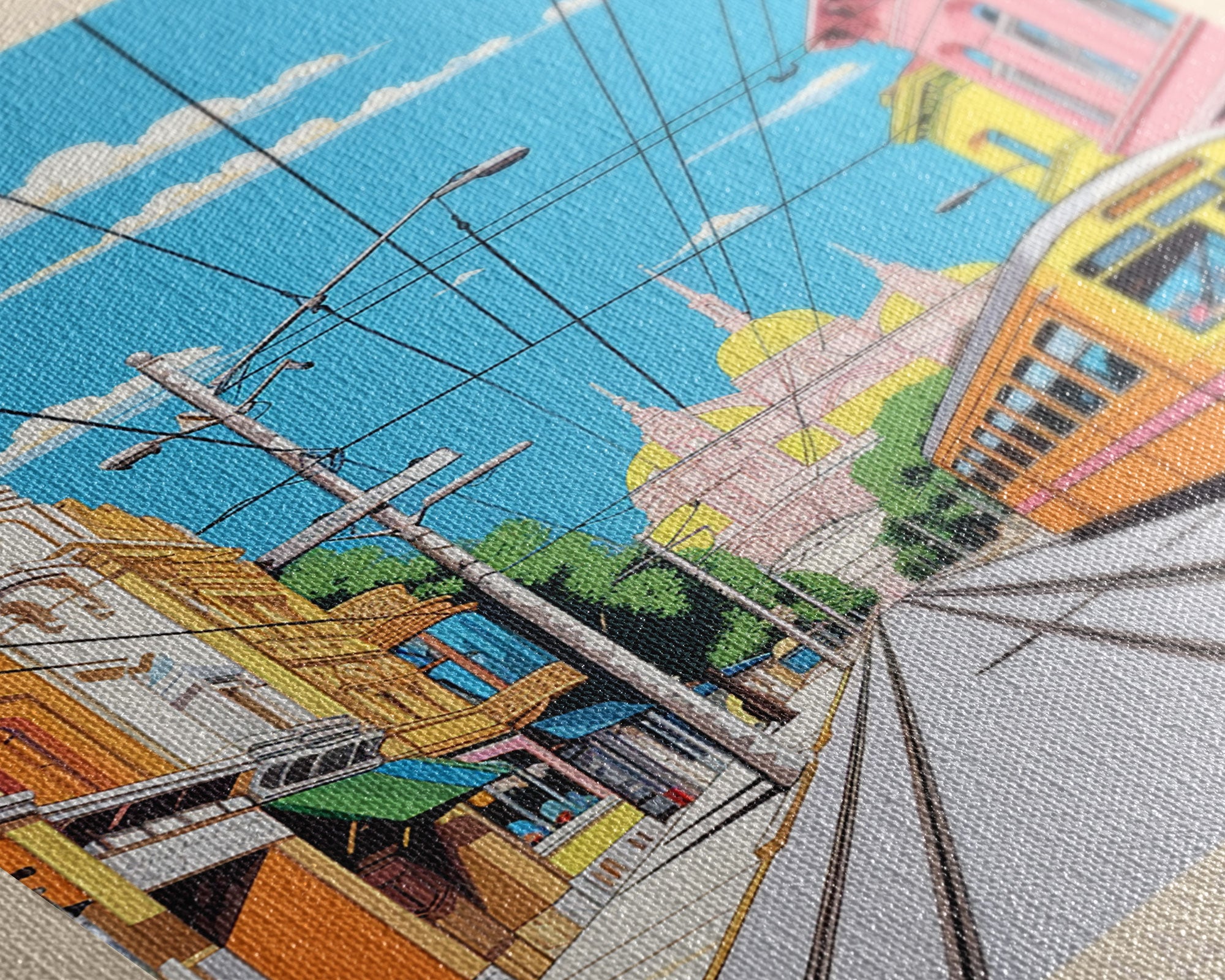 Kraljevo Serbia Travel Poster Framed Canvas Print, Midcentury Modern Art, Pop Art Wall Decor, Scenic Wall Art, Living Room Decoration, Office Gift