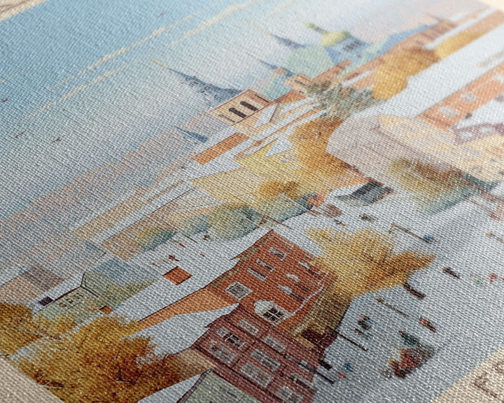 Kropyvnytskyi Ukraine Travel Poster Framed Canvas Print, Midcentury Modern Art, Pop Art Wall Decor, Home Decor, Vacation Gift, Office Art