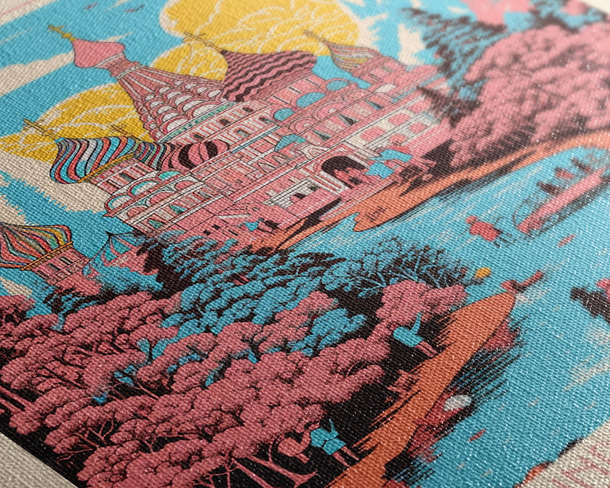 Kurgan Russia Travel Poster Framed Canvas Print, Midcentury Modern Art, Pop Art Wall Decor, Scenic Wall Art, Living Room Decoration, Office Gift