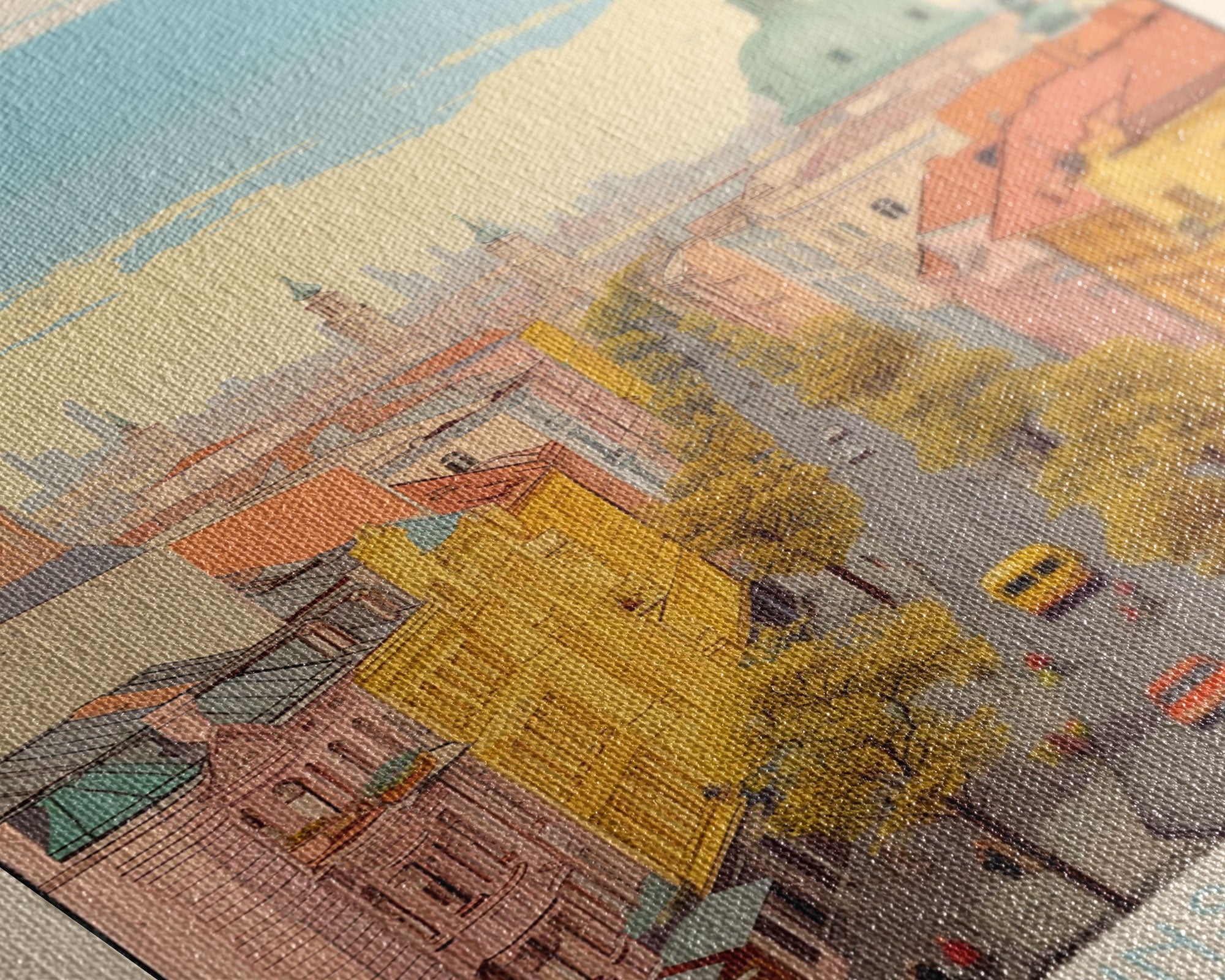 Kyiv Ukraine Travel Poster Framed Canvas Print, Vintage Style, Pop Art Home Decor, Scenic Wall Art, Bedroom Decoration, Office Gift