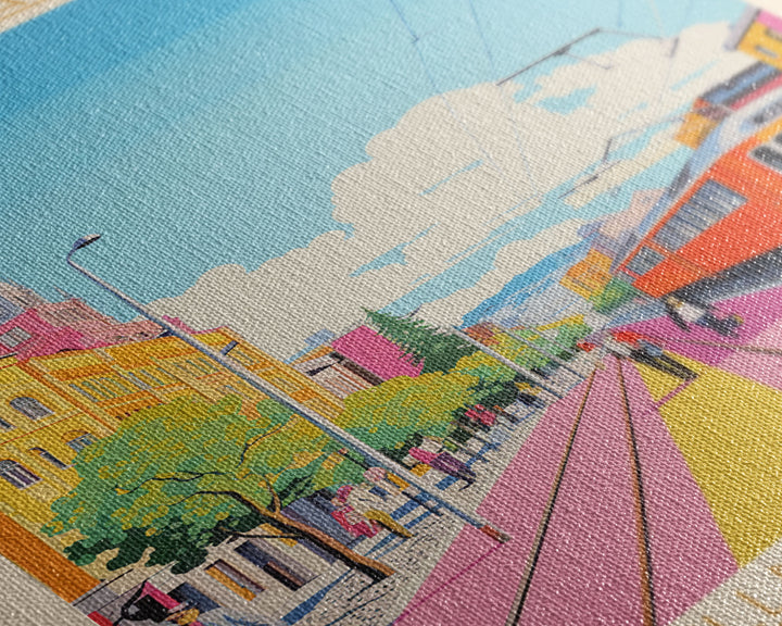 Lappeenranta Finland Travel Poster Framed Canvas Print, Midcentury Modern Art, Pop Art Wall Decor, Home Decor, Vacation Gift, Bedroom Art