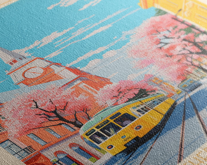 Makiivka Ukraine Travel Poster Framed Canvas Print, Midcentury Modern Art, Pop Art Wall Decor, Home Decor, Vacation Gift, Bedroom Art