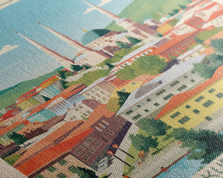 Malatya Turkey Travel Poster Framed Canvas Print, Midcentury Modern Art, Pop Art Wall Decor, Scenic Wall Art, Living Room Decoration, Office Gift