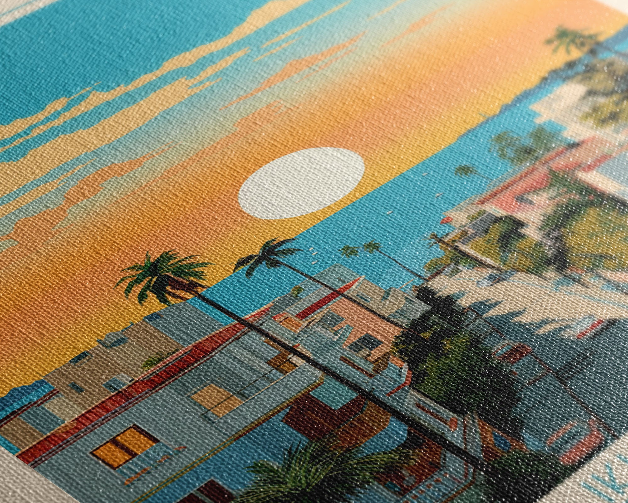 Mersin Turkey Travel Poster Framed Canvas Print, Midcentury Modern Art, Pop Art Wall Decor, Scenic Wall Art, Living Room Decoration, Office Gift