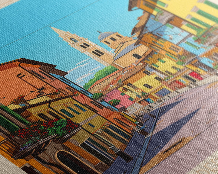 Modena Italy Travel Poster Framed Canvas Print, Vintage Style, Pop Art Home Decor, Scenic Wall Art, Bedroom Decoration, Office Gift