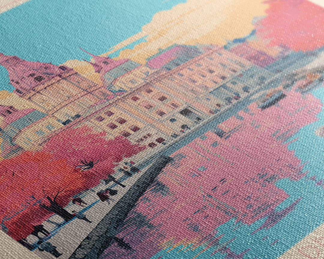 Odesa Ukraine Travel Poster Framed Canvas Print, Midcentury Modern Art, Pop Art Wall Decor, Home Decor, Vacation Gift, Bedroom Art