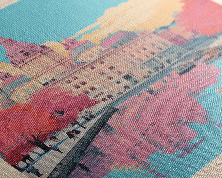 Odesa Ukraine Travel Poster Framed Canvas Print, Midcentury Modern Art, Pop Art Wall Decor, Home Decor, Vacation Gift, Bedroom Art