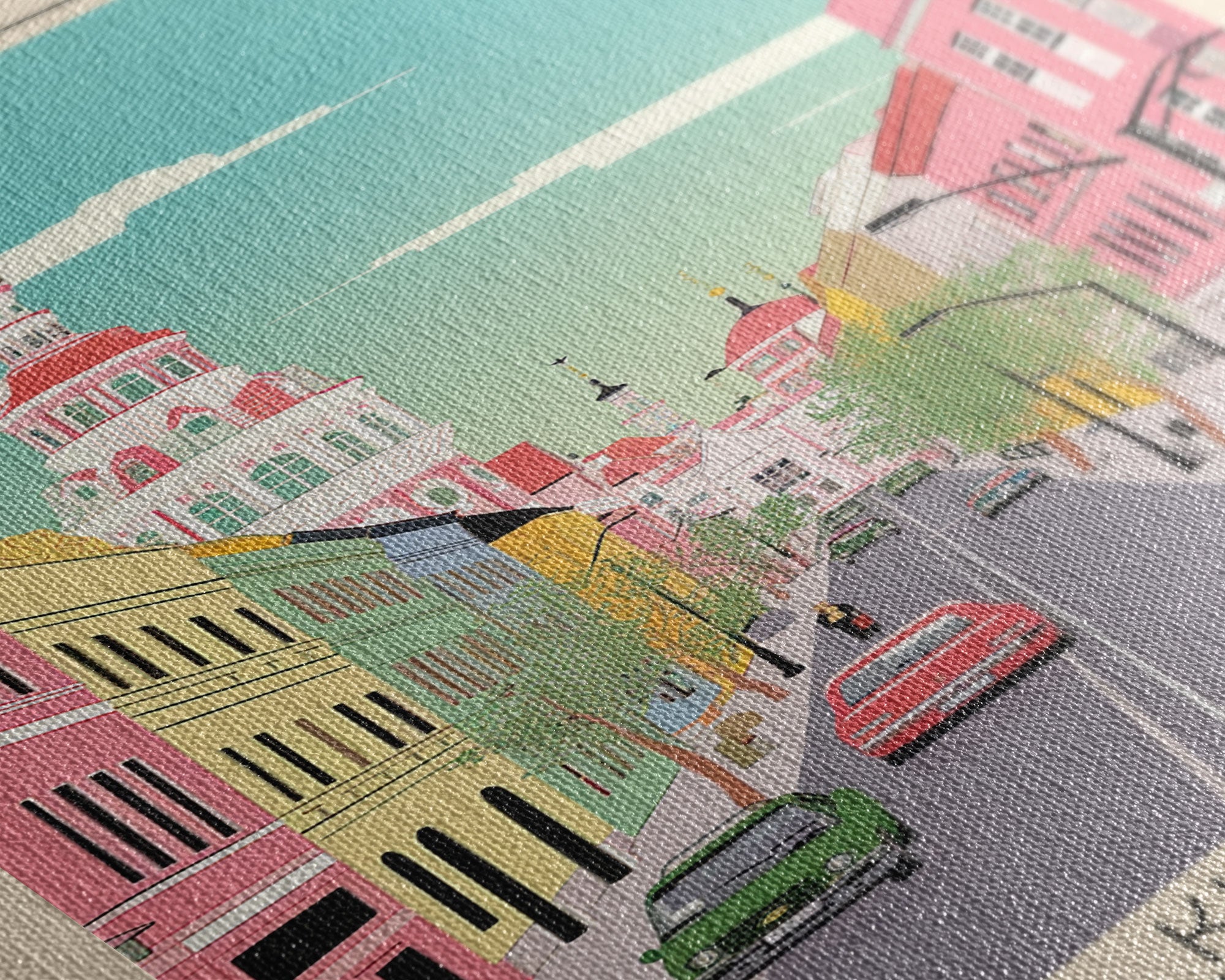 Omsk Russia Travel Poster Framed Canvas Print, Midcentury Modern Art, Pop Art Wall Decor, Scenic Wall Art, Living Room Decoration, Office Art