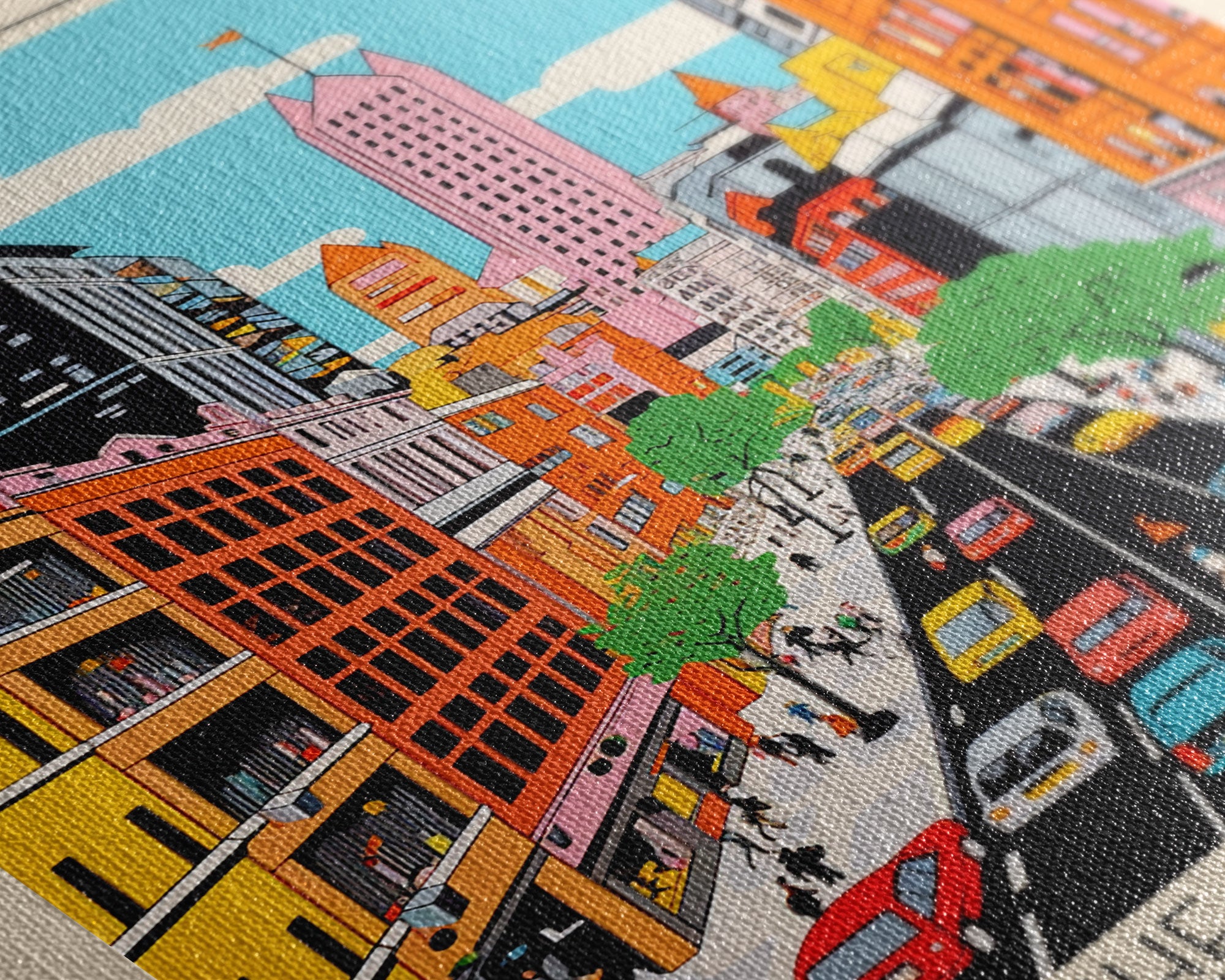 Oslo Norway Travel Poster Framed Canvas Print, Midcentury Modern Art, Pop Art Wall Decor, Scenic Living Room Art, Bedroom Gift