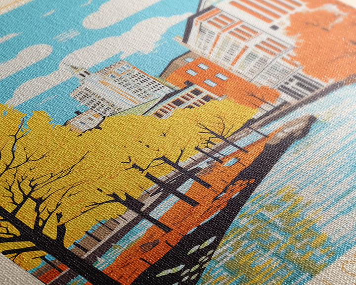 Oulu Finland Travel Poster Framed Canvas Print, Midcentury Modern Art, Pop Art Wall Decor, Scenic Wall Art, Living Room Decoration, Office Gift