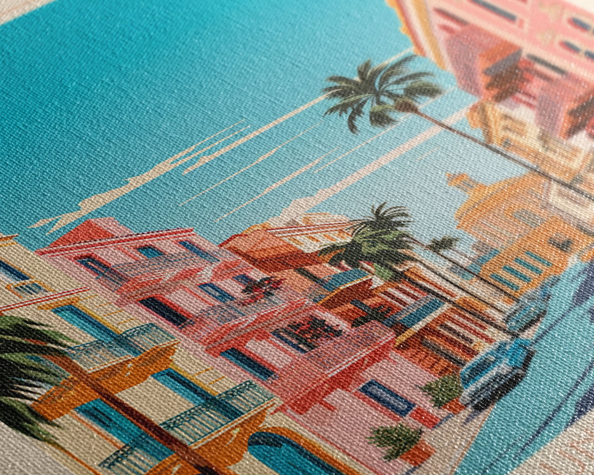 Palma Spain Travel Poster Framed Canvas Print, Vintage Style, Pop Art Home Decor, Scenic Wall Art, Bedroom Decoration, Office Gift