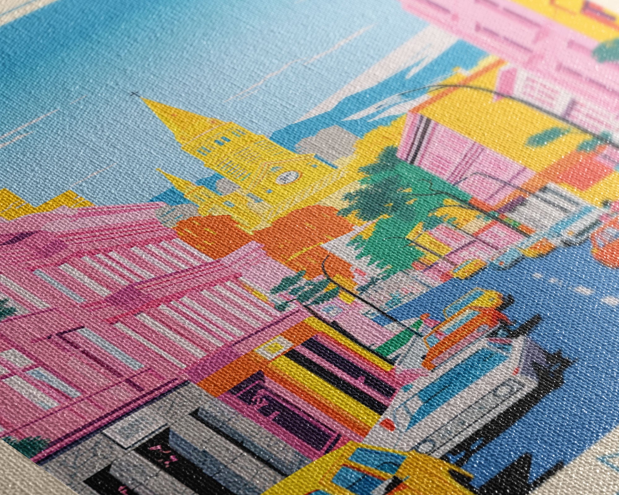 Podolsk Russia Travel Poster Framed Canvas Print, Midcentury Modern Art, Pop Art Wall Decor, Home Decor, Vacation Gift, Office Art