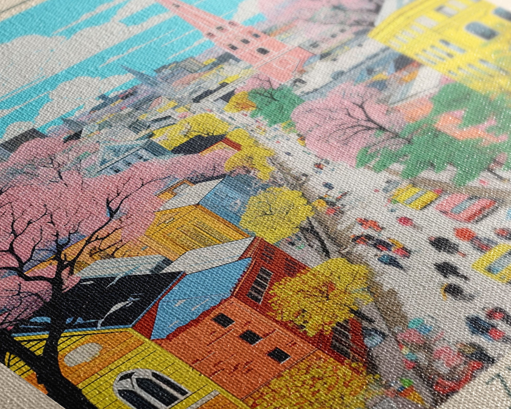 Poltava Ukraine Travel Poster Framed Canvas Print, Midcentury Modern Art, Pop Art Wall Decor, Scenic Living Room Art, Bedroom Gift