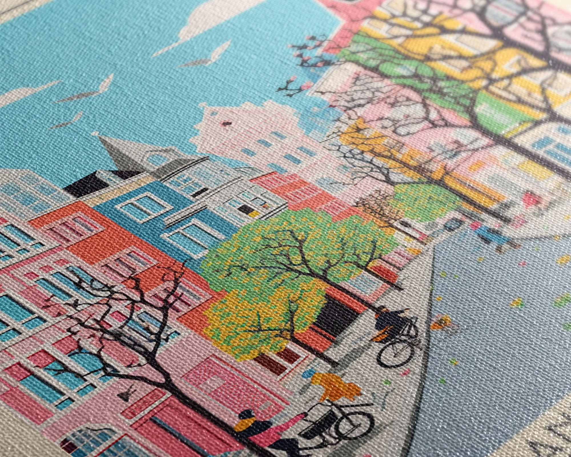 Randers Denmark Travel Poster Framed Canvas Print, Vintage Style, Pop Art Home Decor, Scenic Wall Art, Bedroom Decoration, Office Gift