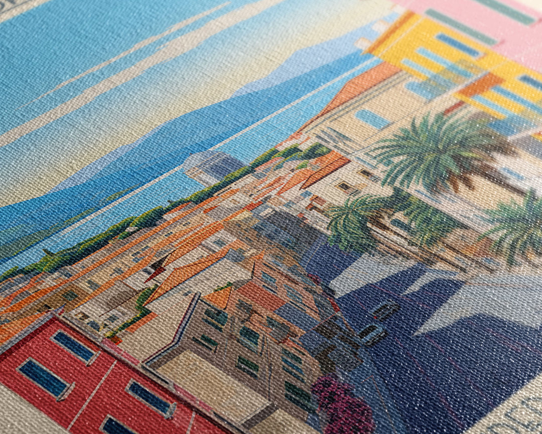 Reggio Calabria Italy Travel Poster Framed Canvas Print, Midcentury Modern Art, Pop Art Wall Decor, Scenic Living Room Art, Bedroom Gift