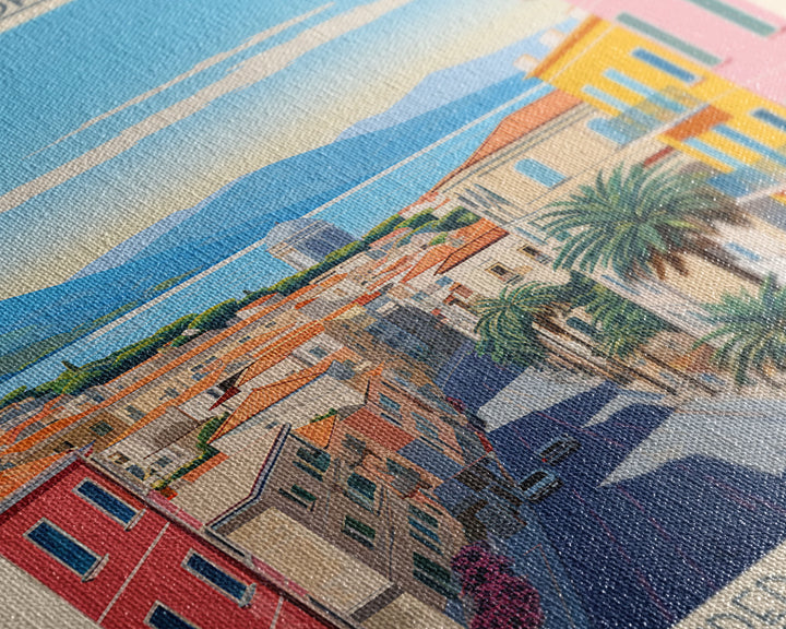 Reggio Calabria Italy Travel Poster Framed Canvas Print, Midcentury Modern Art, Pop Art Wall Decor, Scenic Living Room Art, Bedroom Gift