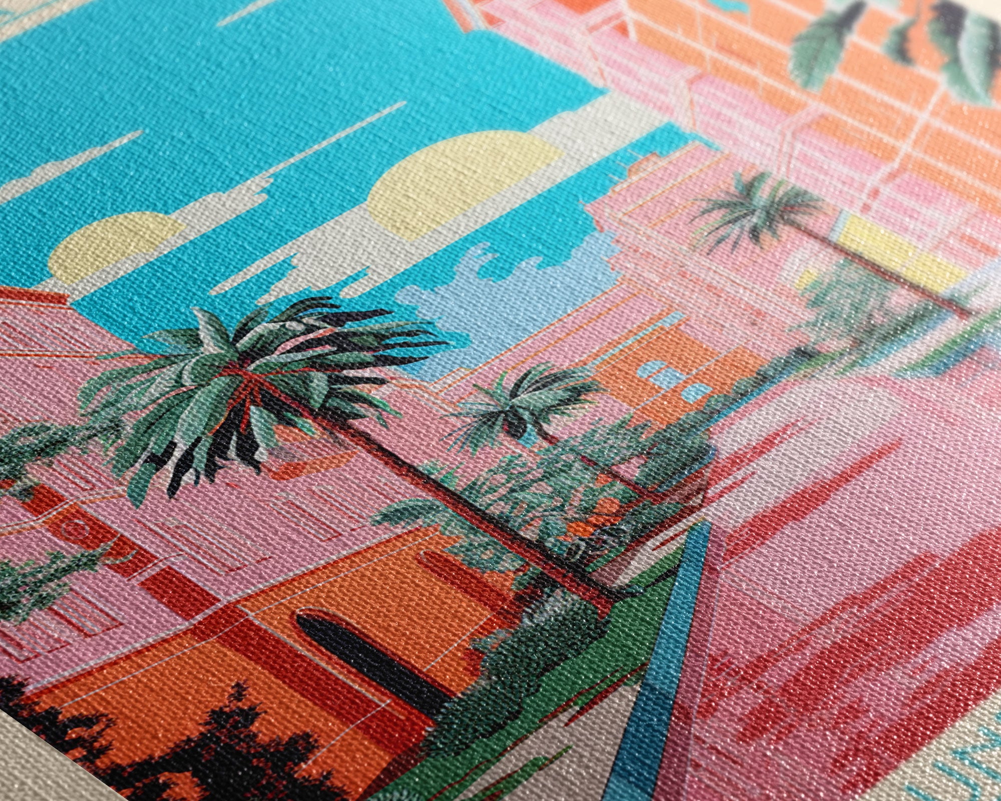 Reggio Emilia Italy Travel Poster Framed Canvas Print, Midcentury Modern Art, Pop Art Wall Decor, Scenic Wall Art, Living Room Decoration, Office Art