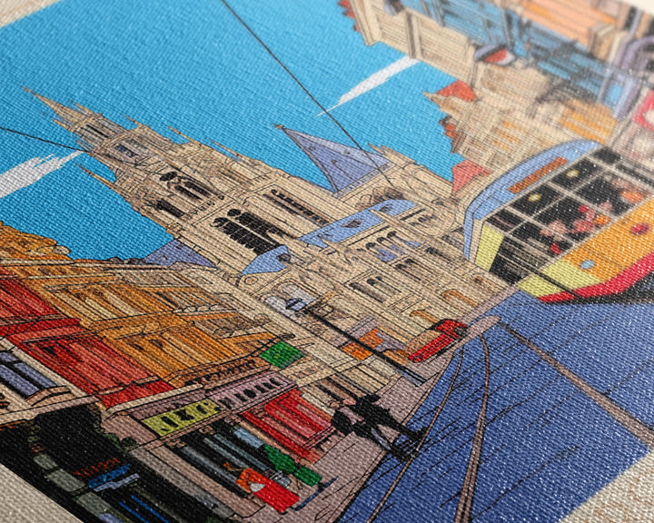 Reims France Travel Poster Framed Canvas Print, Midcentury Modern Art, Pop Art Wall Decor, Home Decor, Vacation Gift, Bedroom Art