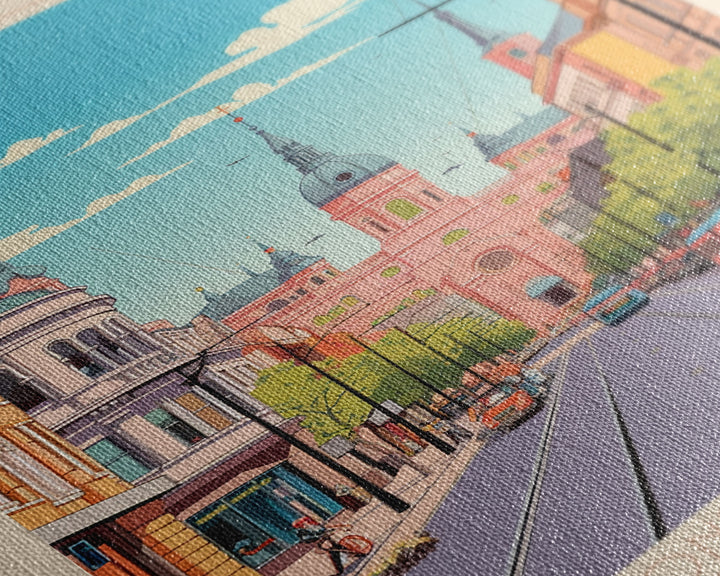 Rivne Ukraine Travel Poster Framed Canvas Print, Vintage Style, Pop Art Home Decor, Scenic Wall Art, Bedroom Decoration, Office Gift