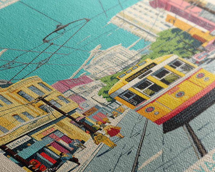 Rostov-on-Don Russia Travel Poster Framed Canvas Print, Midcentury Modern Art, Pop Art Wall Decor, Scenic Wall Art, Living Room Decoration, Office Art