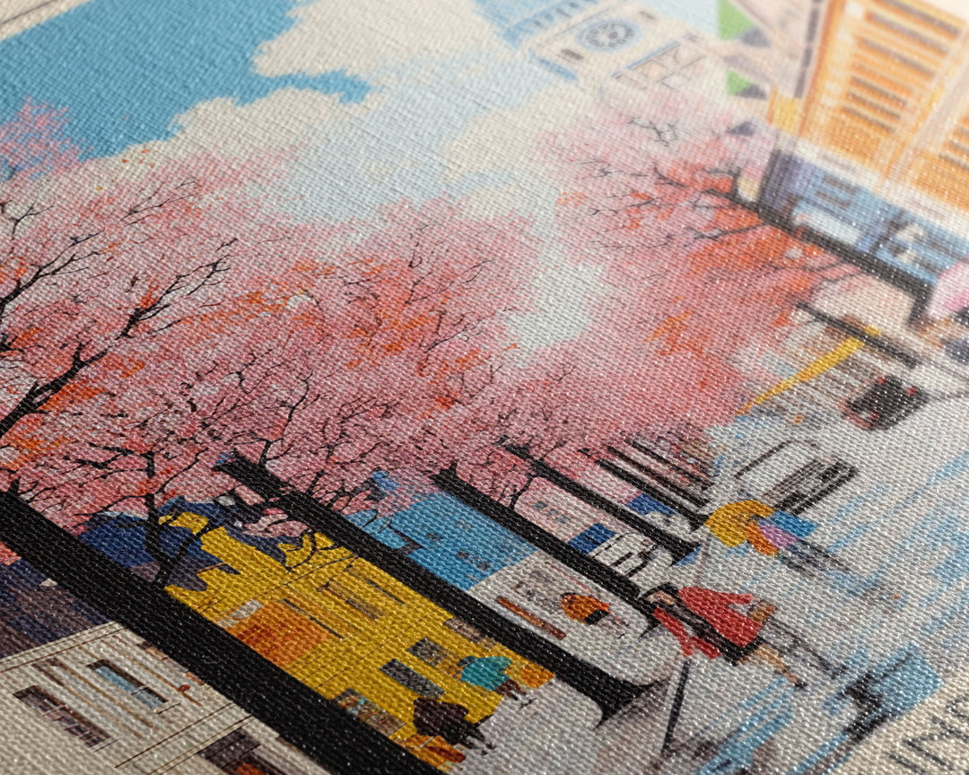 Rzeszów Poland Travel Poster Framed Canvas Print, Midcentury Modern Art, Pop Art Wall Decor, Living Room Art, Bedroom Decoration