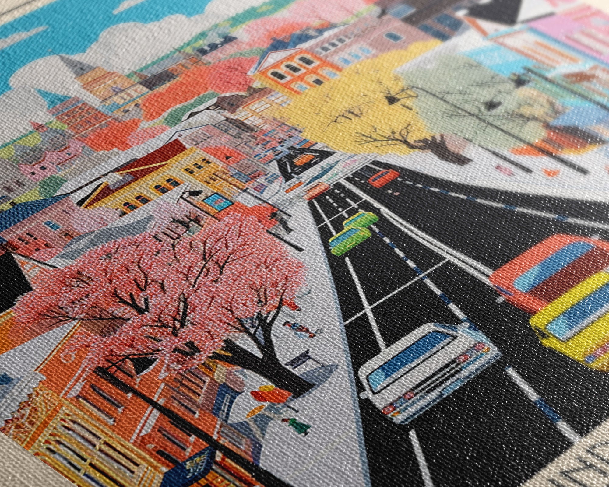 Samara Russia Travel Poster Framed Canvas Print, Midcentury Modern Art, Pop Art Wall Decor, Home Decor, Office Decoration, Scenic Art