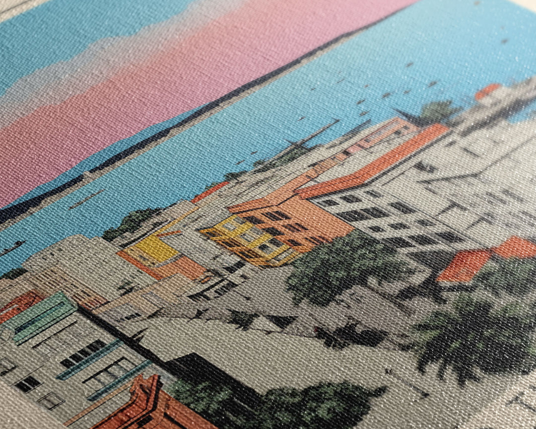 Samsun Turkey Travel Poster Framed Canvas Print, Midcentury Modern Art, Pop Art Wall Decor, Living Room Art, Vacation Gift