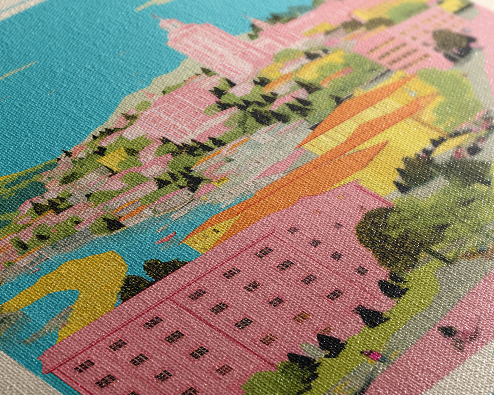 Shkodër Albania Travel Poster Framed Canvas Print, Midcentury Modern Art, Pop Art Wall Decor, Scenic Wall Art, Bedroom Decoration