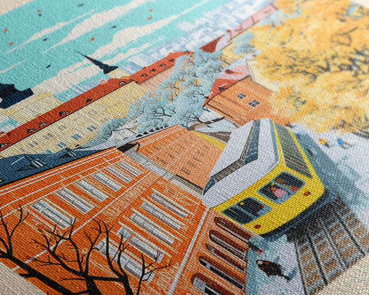 Smolensk Russia Travel Poster Framed Canvas Print, Midcentury Modern Art, Pop Art Wall Decor, Home Decor, Office Art