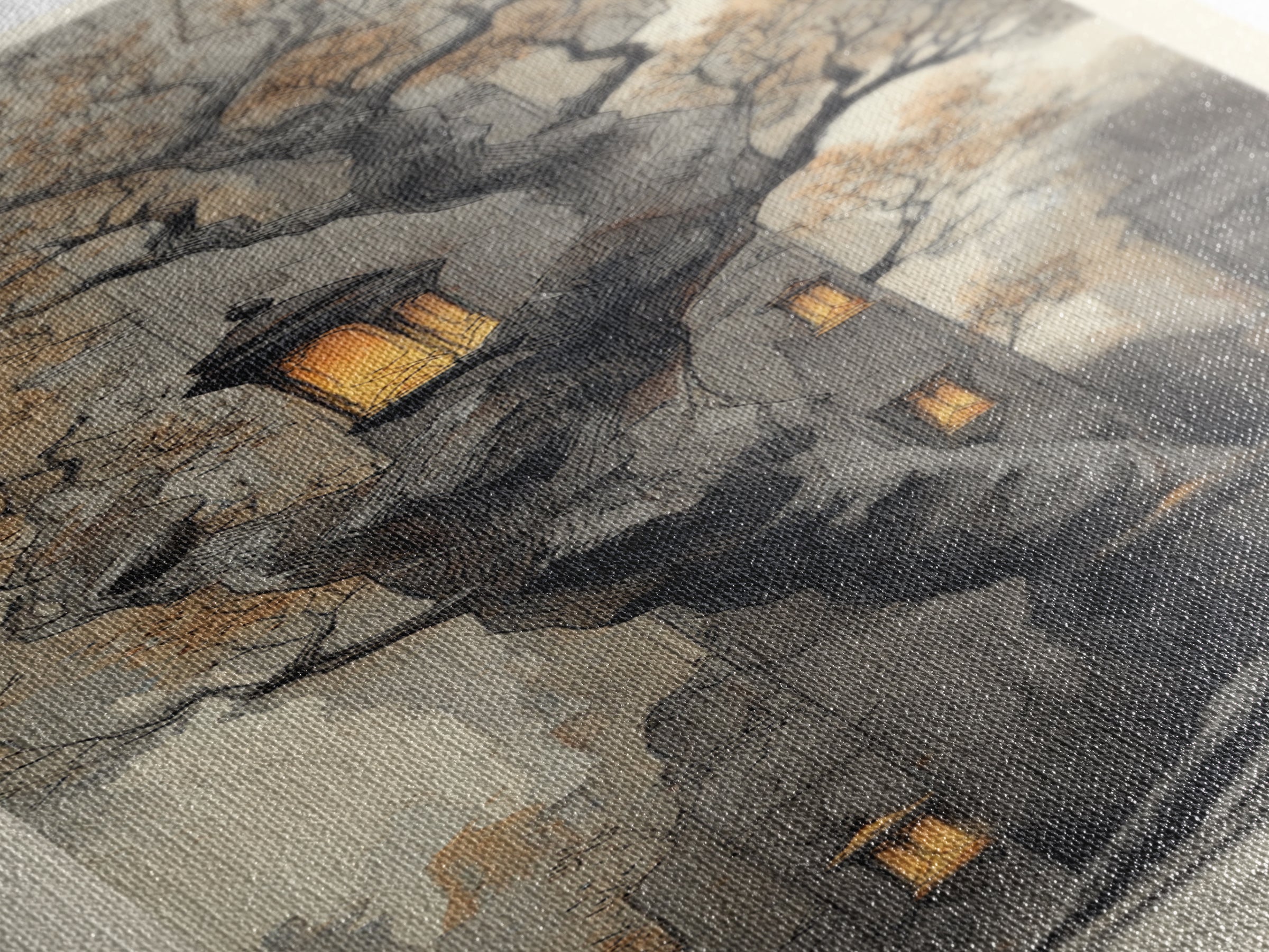 Dwarven Forge with Molten Gold Glow Framed Canvas Print, Fantasy Art, Large Art Print, Living Room Decor, Oil Painting, Mythic, FAN-1x3-54