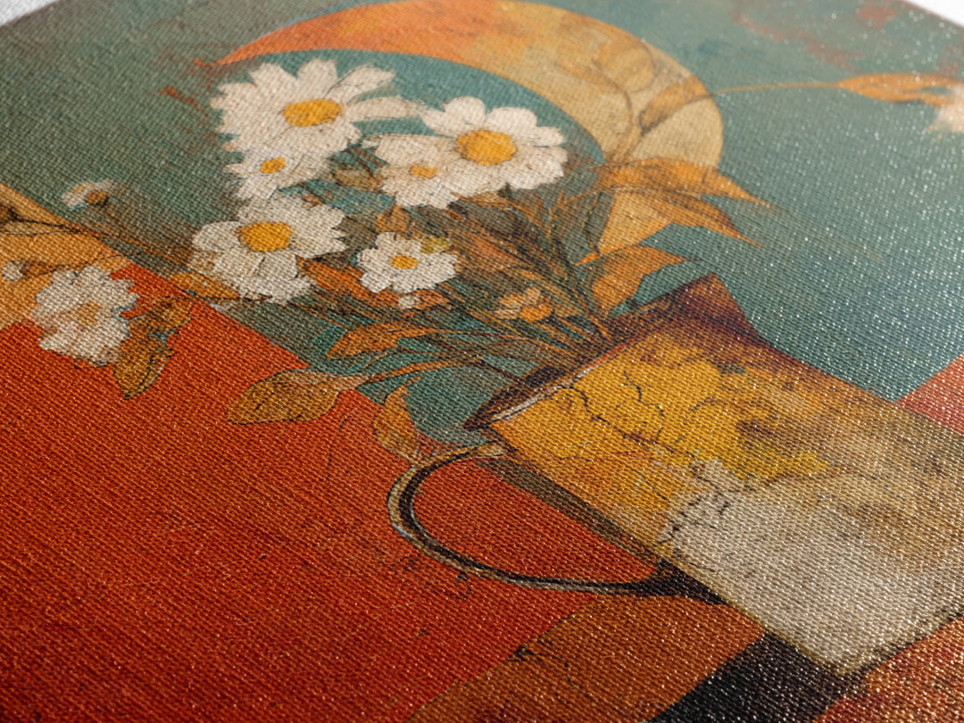Sunflowers in a Galvanized Metal Bucket Canvas Print, Farmhouse Art, Modern Decor, Farmhouse Decor, Fine Art, Harvest, FAR-1x1-75