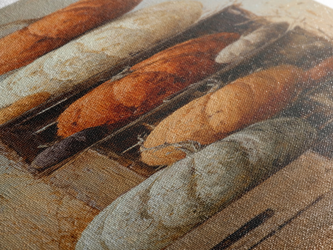 Pumpkins Stacked on a Wooden Crate Canvas Print, Farmhouse Art, Gallery Wall, Farmhouse Decor, Fine Art, Harvest, Art Print, FAR-1x3-49