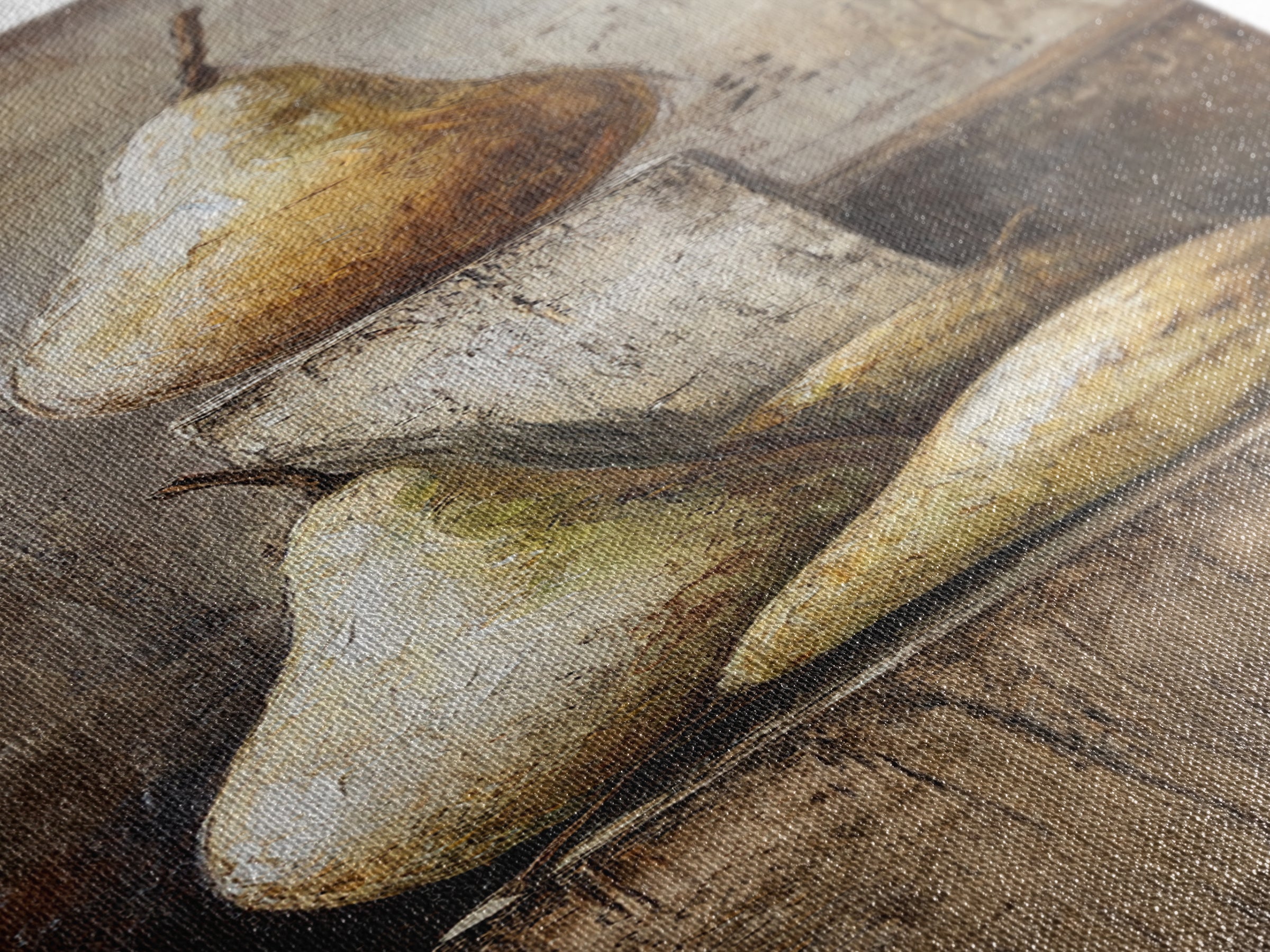 Rustic Pear Still Life on Plank Wood Canvas Print, Farmhouse Art, Digital Print, Farmhouse Decor, Oil Painting, Harvest, FAR-1x3-55