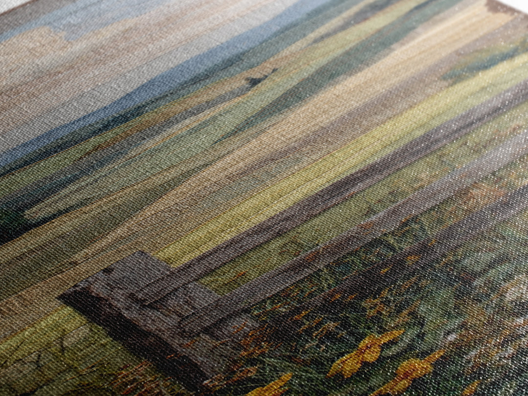 Country Landscape with Fence and Rolling Hills Framed Canvas Print, Farmhouse Art, Downloadable Art, Farmhouse Decor, Harvest, FAR-1x3-74