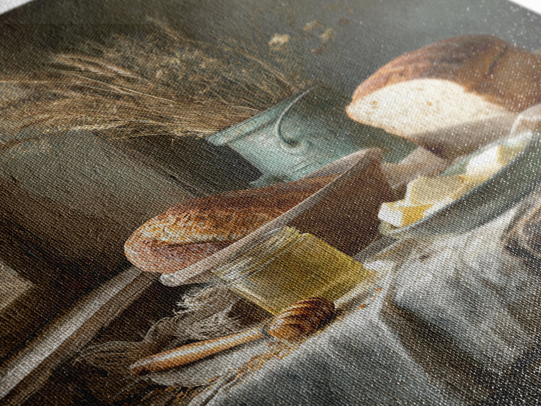Fresh Bread Honey and Butter Still Life Canvas Print, Farmhouse Art, Gallery Wall, Farmhouse Decor, Fine Art, Harvest, FAR-2x3-32