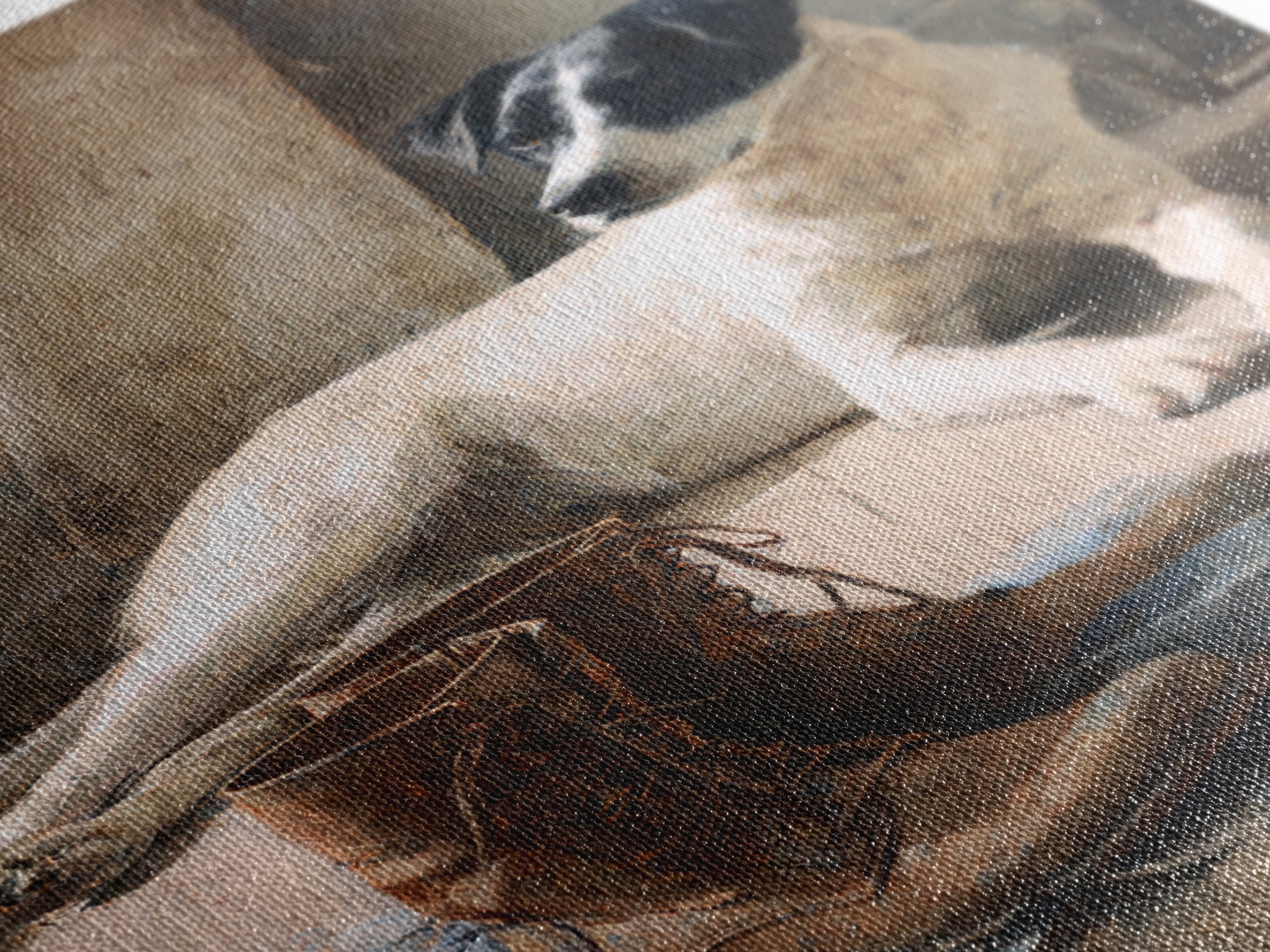 Farm Dog Lying Beside Weathered Boots Canvas Print, Farmhouse Art, Digital Wall Art, Farmhouse Decor, Fine Art, Harvest, FAR-2x3-65