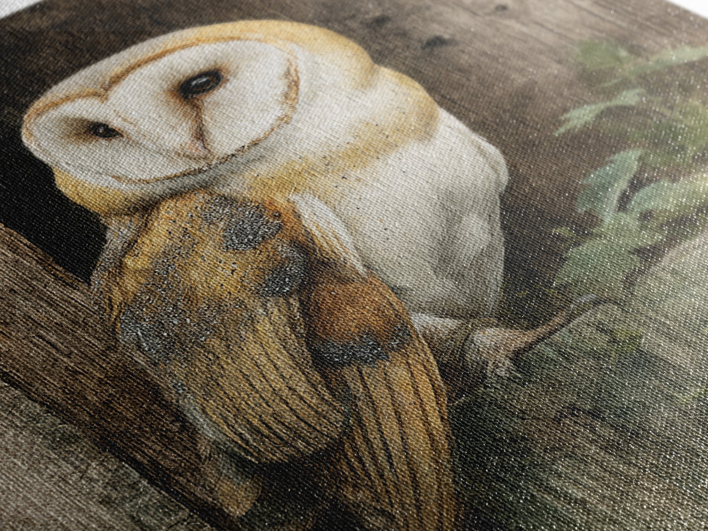 Barn Owl Perched on Aged Wood Canvas Print, Farmhouse Art, Floral Wall Art, Farmhouse Decor, Fine Art, Harvest, Boho Decor, FAR-2x3-7