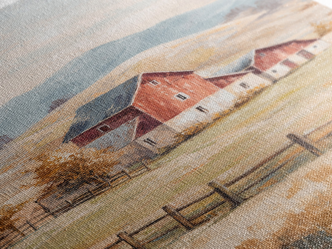 Country Landscape with Fence and Rolling Hills Canvas Print, Farmhouse Art, Printable Wall Art, Farmhouse Decor, Harvest, FAR-2x3-94