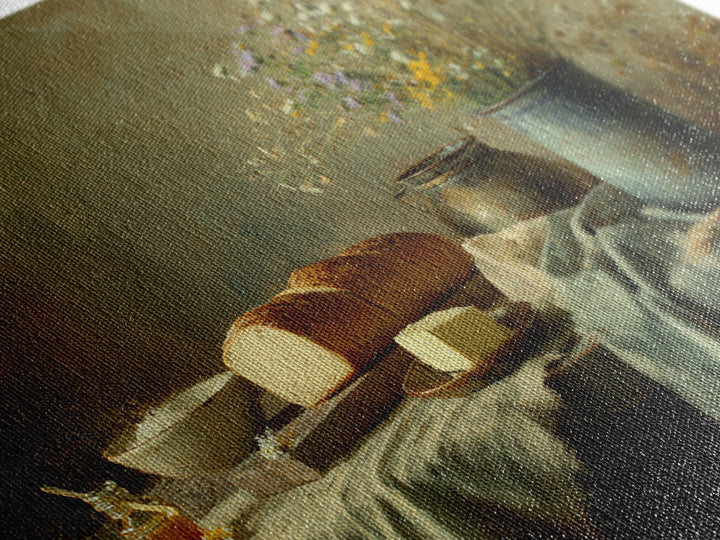 Fresh Bread Honey and Butter Still Life Framed Canvas Print, Farmhouse Art, Fine Art Print, Farmhouse Decor, Oil Painting, FAR-3x2-100