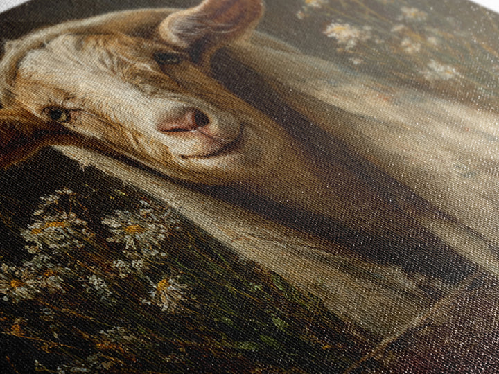 Goat Portrait with Playful Expression Canvas Print, Farmhouse Art, Oil Painting, Farmhouse Decor, Harvest, Farmhouse Wall Decor, FAR-3x2-22