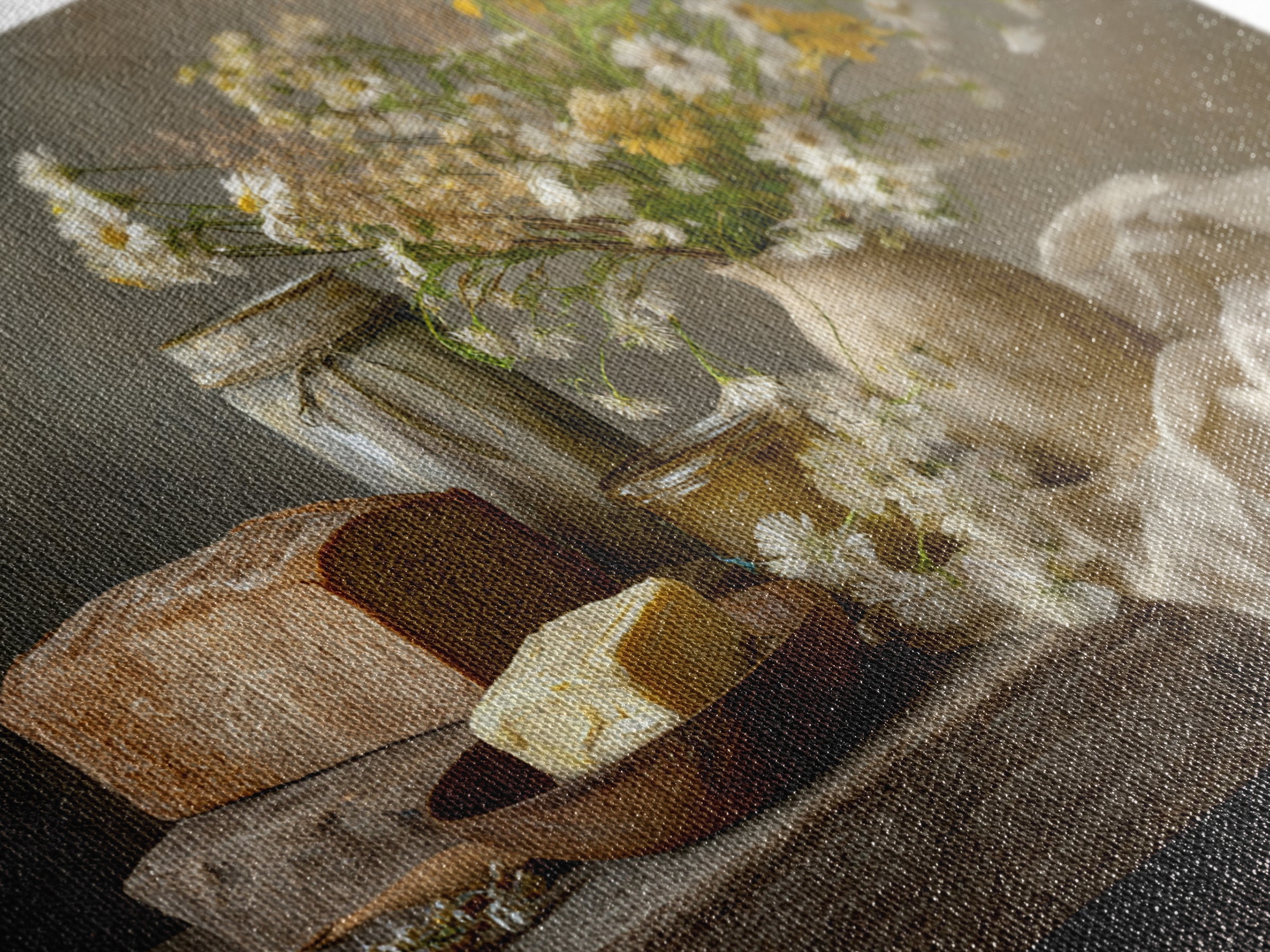 Fresh Bread Honey and Butter Still Life Canvas Print, Farmhouse Art, Digital Prints, Farmhouse Decor, Oil Painting, Harvest, FAR-3x2-4
