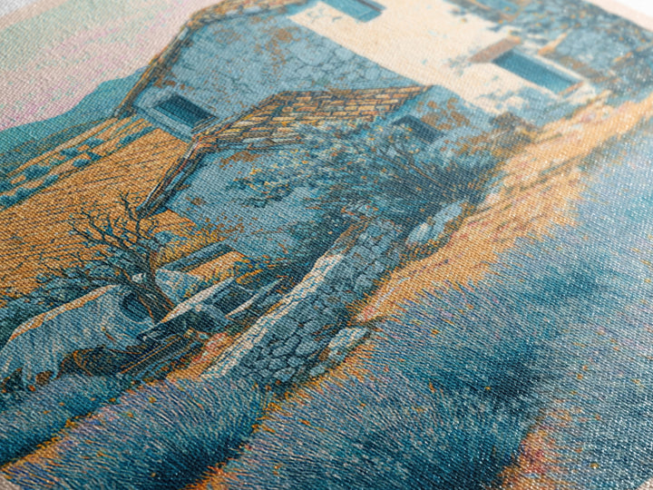 Lavender Field with Distant Stone Farmhouse Canvas Print, French Country Art, Farmhouse Wall Decor, Farmhouse Decor, Country, FCA-1x1-1