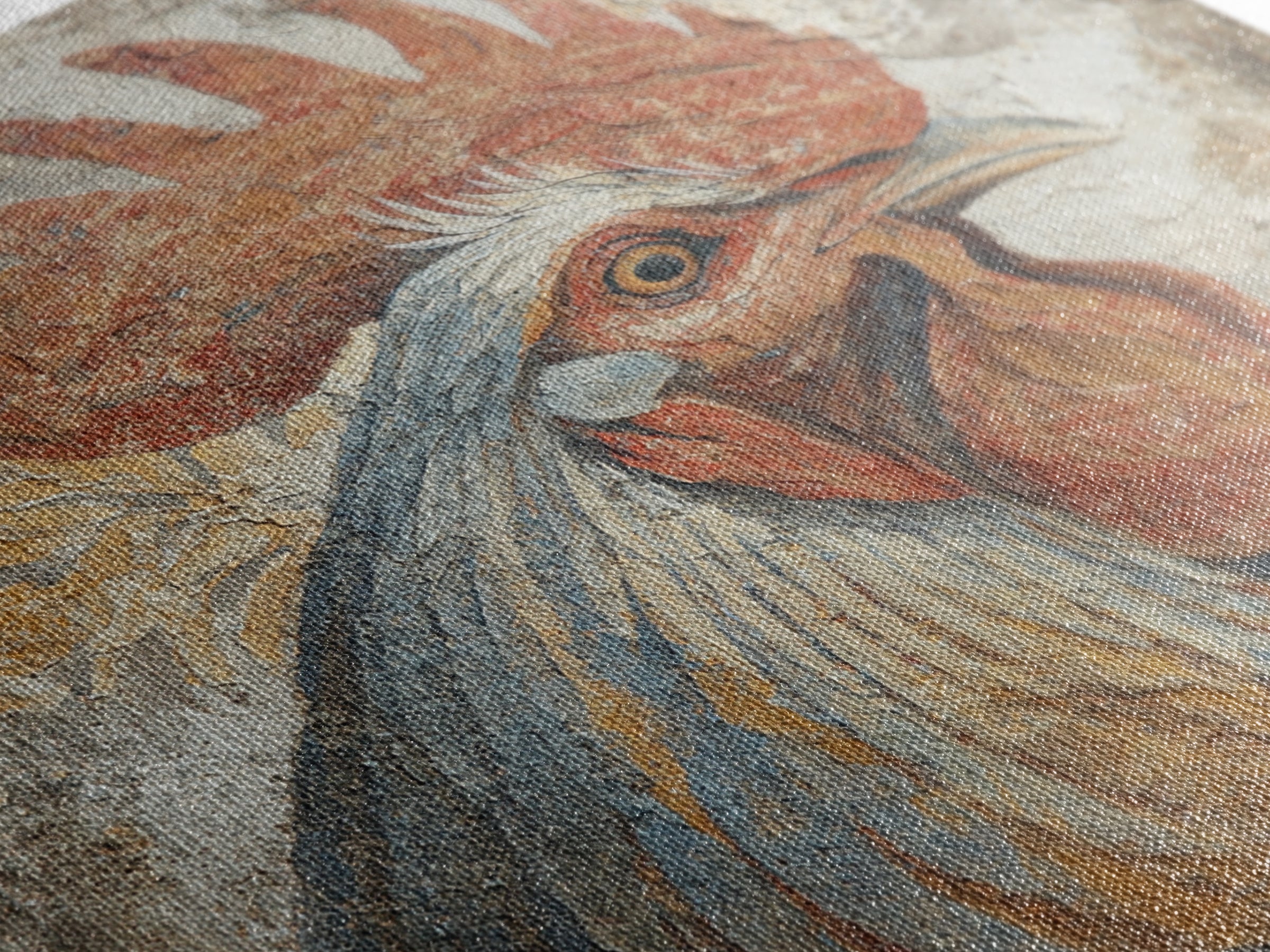 Rooster Portrait in Rustic French Palette Canvas Print, French Country Art, Botanical Prints, Farmhouse Decor, Country, FCA-1x1-50
