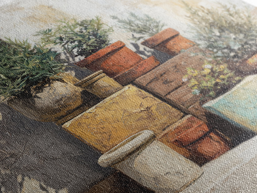 Terra Cotta Pots Canvas Print, French Country Art, Farmhouse Wall Art, Farmhouse Decor, Fine Art, Country, Boho Decor, FCA-1x1-59
