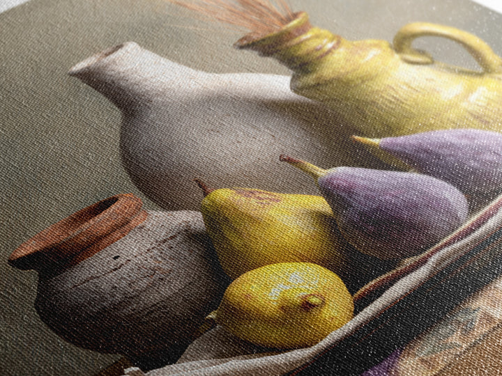 Figs on Ceramic Plate Framed Canvas Print, French Country Art, Farmhouse Wall Decor, Farmhouse Decor, Abstract Art, Country, FCA-1x1-64
