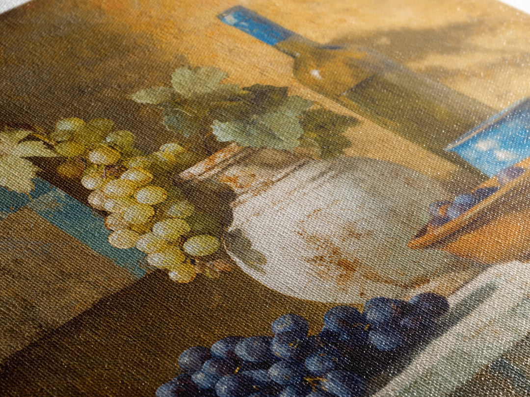 Grapes and Wine Still Life Canvas Print, French Country Art, Digital Download Art, Farmhouse Decor, Fine Art, Country, FCA-1x1-81
