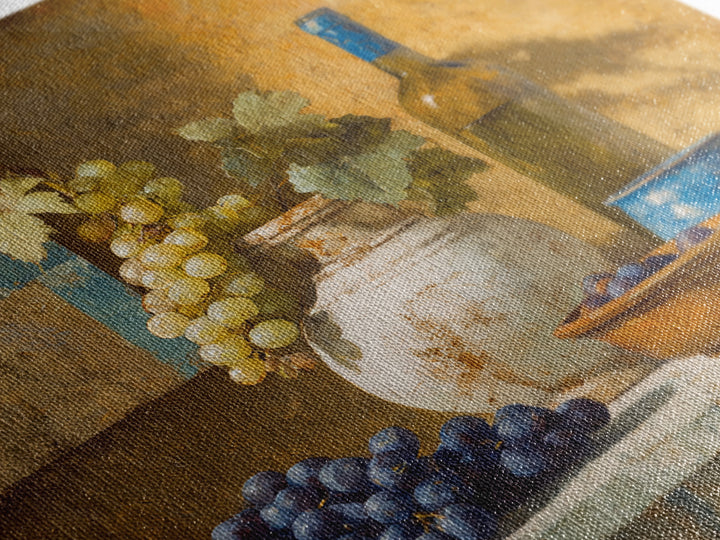 Grapes and Wine Still Life Canvas Print, French Country Art, Digital Download Art, Farmhouse Decor, Fine Art, Country, FCA-1x1-81