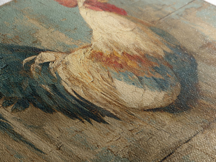Rooster Portrait in Rustic French Palette Canvas Print, French Country Art, Luxury Decor, Farmhouse Decor, Fine Art, Country, FCA-2x1-94