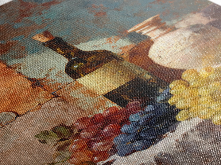Grapes and Wine Still Life Framed Canvas Print, French Country Art, Modern Decor, Farmhouse Decor, Abstract Art, Country, FCA-2x3-41