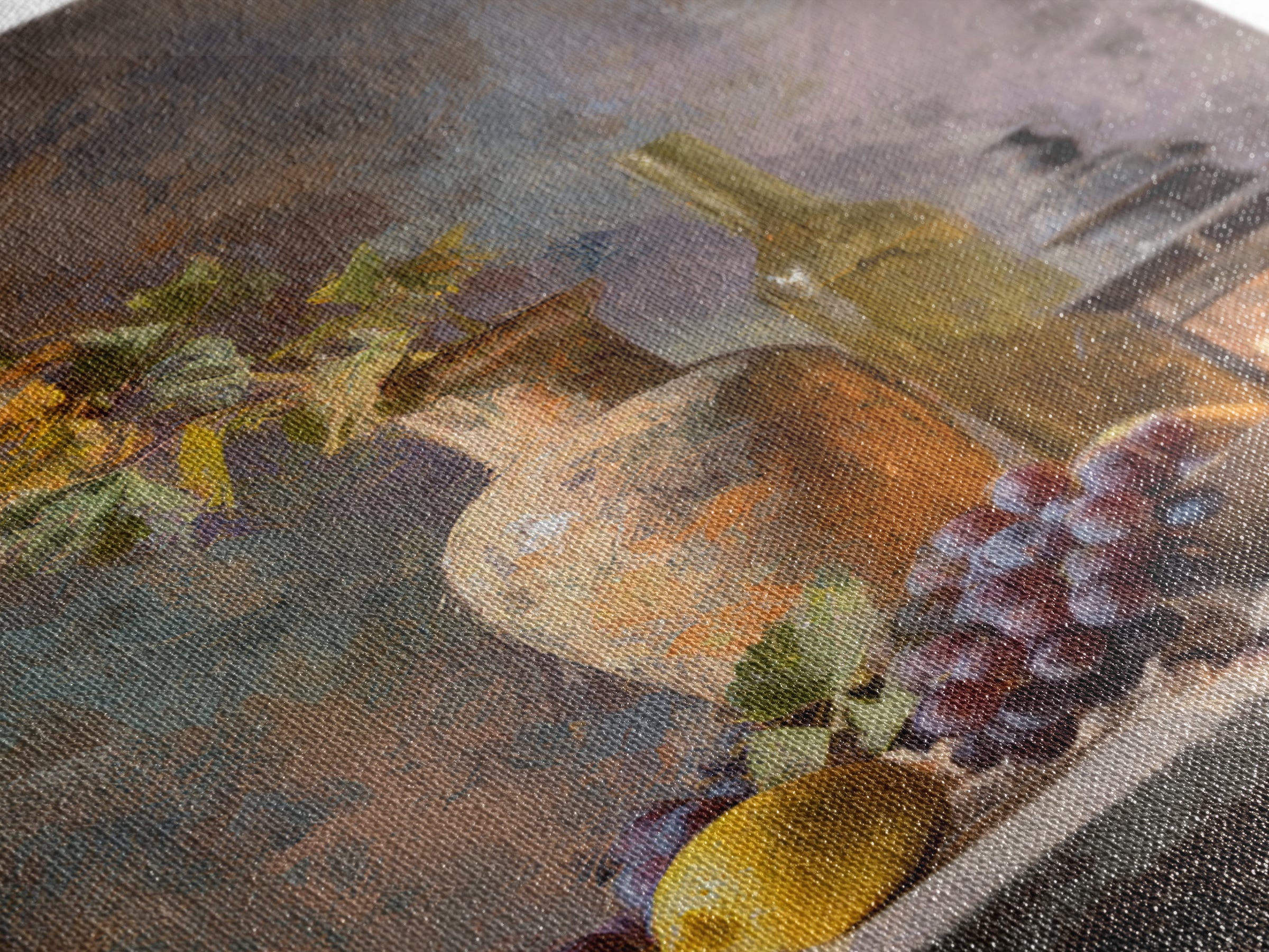Grapes and Wine Still Life Canvas Print, French Country Art, Art Print, Farmhouse Decor, Fine Art, Country, Digital Wall Art, FCA-2x3-65